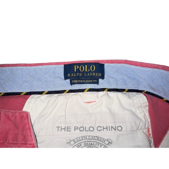POLO RALPH LAUREN Size 40 Chino Shorts Stretch Classic Fit Cotton Twill Salmon - Picture 13 of 14